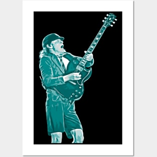 ANGUS YOUNG ROCK N ROLL Posters and Art